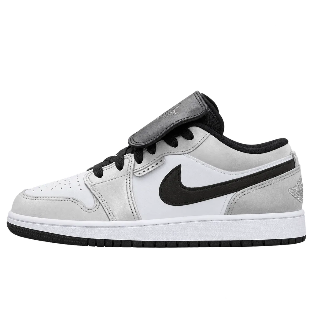 Air Jordan 1 Low — White / White / Metallic Silver / Black