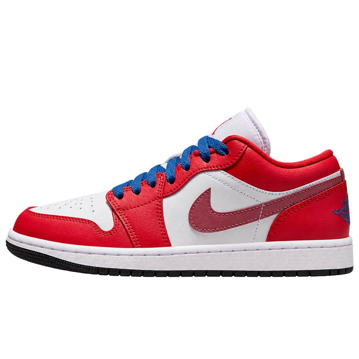 Air Jordan 1 Low — Track Red / True Blue / White / Desert Berry / Dark Obsidian