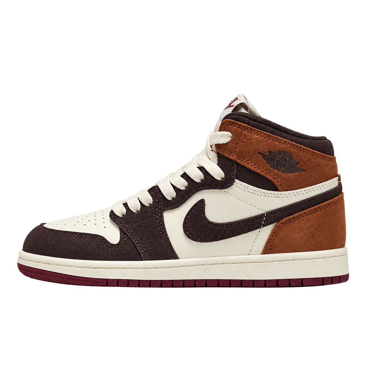 Air Jordan 1 High — Shadow Brown / Light British Tan / Light British Tan / Team Red