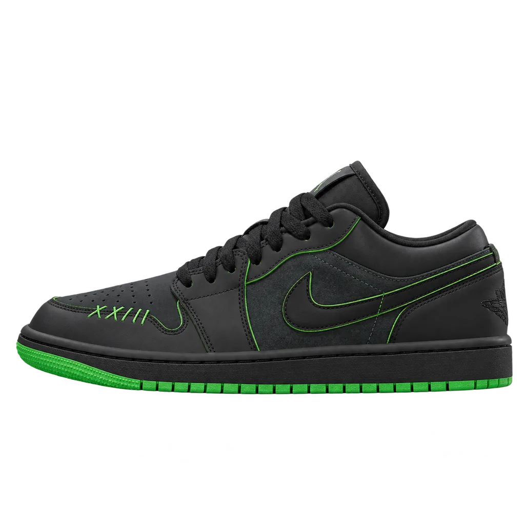 Air Jordan 1 — Black / Scream Green / Dark Smoke Grey
